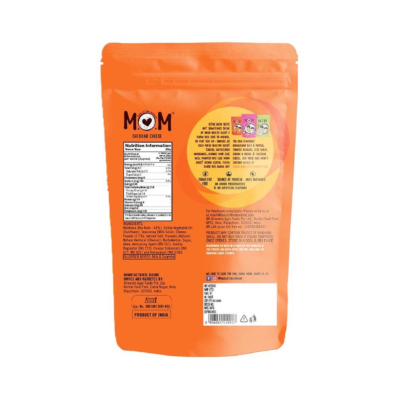 MOM Cheddar Cheese Makhana 70g | Roasted Fox Nuts | Cheddar Cheese Flavoured | Crunchy Ready-to-Eat Snack | High Protein thumbnail 2