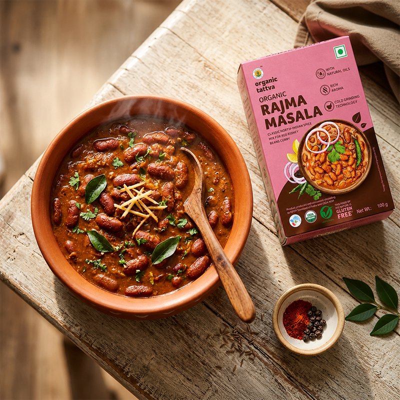 Organic Tattva Rajma Masala | Premium Rajma Spice Mix | Original Punjabi Rajma Masala | Indian Curry Masal