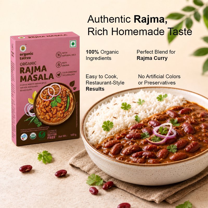 Organic Tattva Rajma Masala | Premium Rajma Spice Mix | Original Punjabi Rajma Masala | Indian Curry Masal