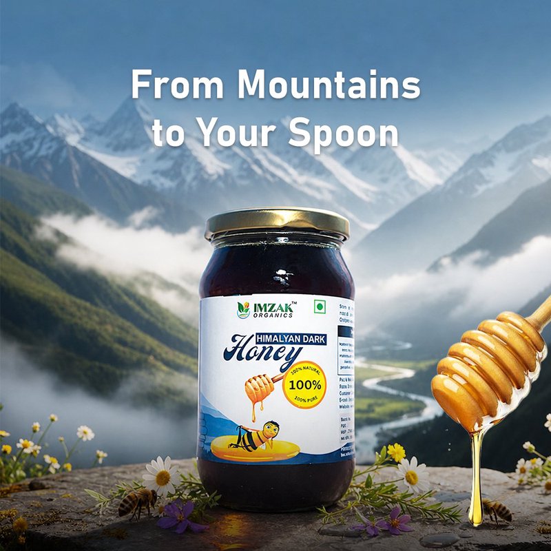 Imzak Himalayan Dark Honey | 100% Pure Raw & Natural Forest Honey | Unprocessed Himalayan Honey Rich in Antioxidants & Minerals | Bold Rich Taste | Healthy Natural Sweetener for Immunity, Energy & Daily Wellness thumbnail 2