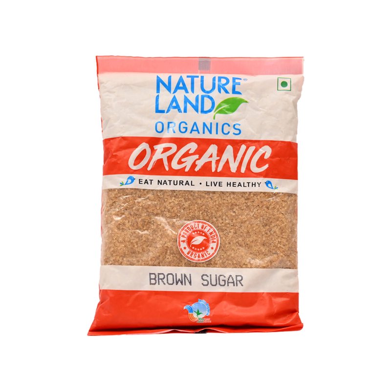 Natureland Organics Brown Sugar 500g | 100% Organic Brown Sugar | Fine Natural Sweetener for Tea, Coffee, Baking, Desserts & Everyday Cooking