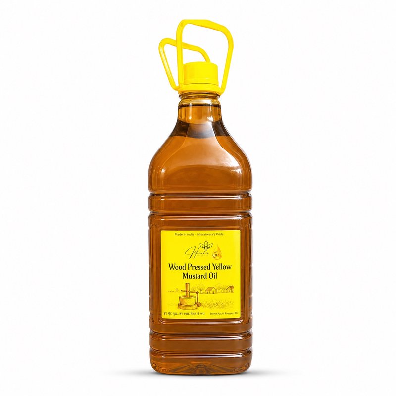 Himika Wood Pressed Yellow Mustard Oil | Kolhu Wood Pressed | Cold Pressed & Naturally Extracted Mustard Oil for Healthy Cooking | Pure, Unrefined & Rich Aroma