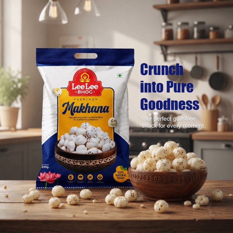 MG Lee Lee Bhog Makhana | Premium Roasted Fox Nuts Superfood | Light & Crunchy Healthy Snack | High Protein, Low Calorie & Gluten-Free Makhana | Fiber Rich Anytime Snack for Weight Management & Daily Nutrition