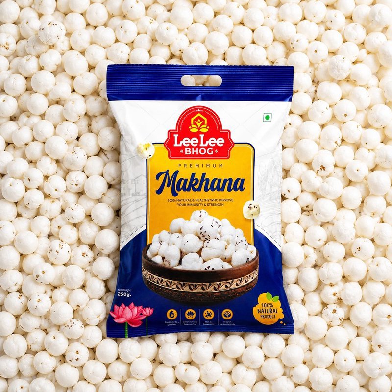 MG Lee Lee Bhog Makhana | Premium Roasted Fox Nuts Superfood | Light & Crunchy Healthy Snack | High Protein, Low Calorie & Gluten-Free Makhana | Fiber Rich Anytime Snack for Weight Management & Daily Nutrition