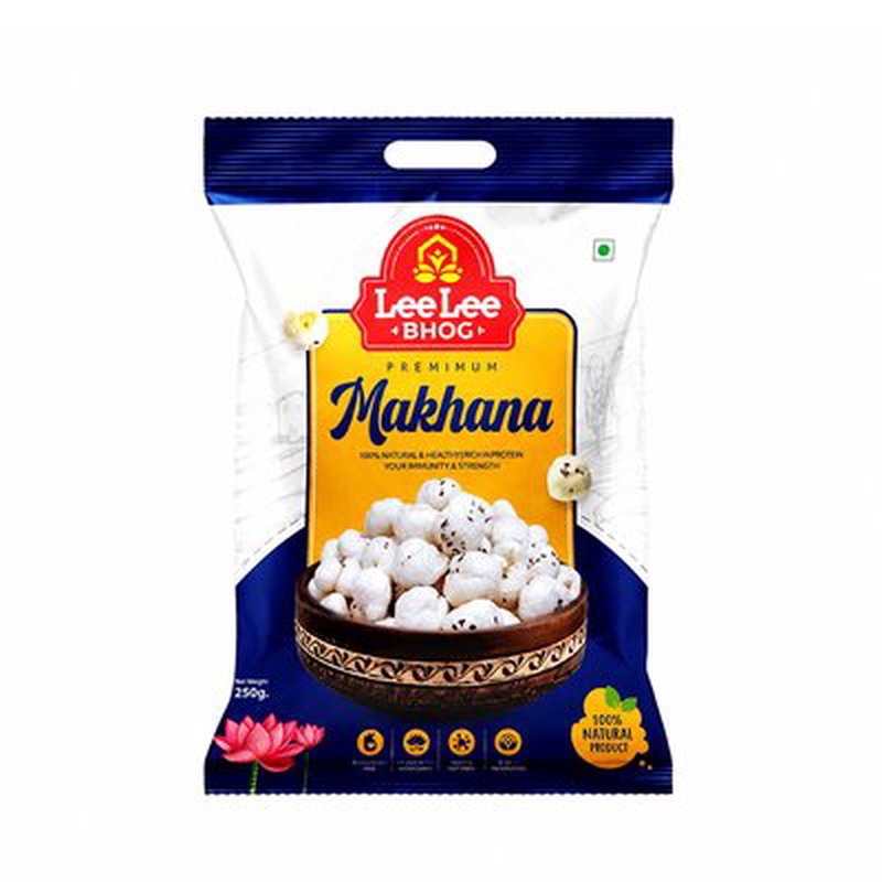 MG Lee Lee Bhog Makhana | Premium Roasted Fox Nuts Superfood | Light & Crunchy Healthy Snack | High Protein, Low Calorie & Gluten-Free Makhana | Fiber Rich Anytime Snack for Weight Management & Daily Nutrition