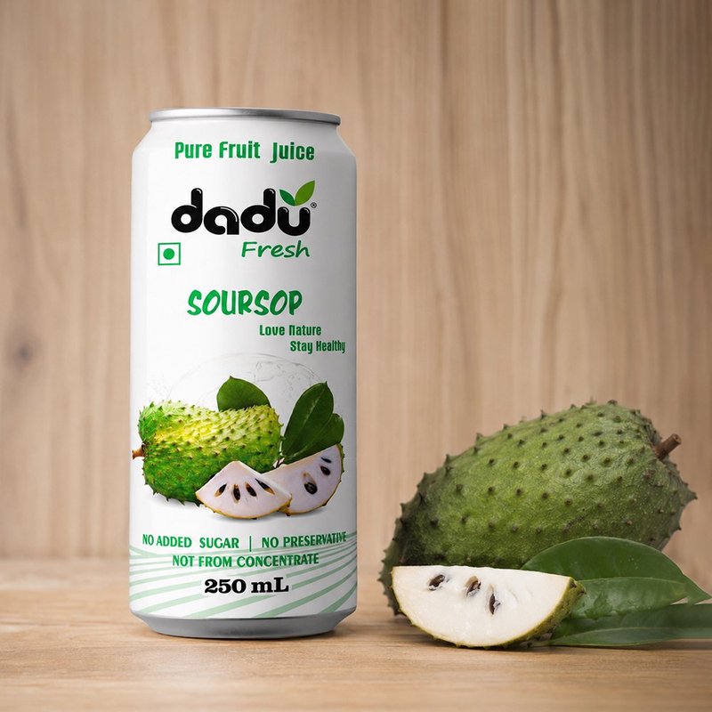 Dadu Fresh Soursop Juice | 4 Cans Combo | 100% Natural Exotic Superfruit Juice | Antioxidant Rich Healthy Beverage | No Added Sugar, No Preservatives & Not From Concentrate | Vitamin Rich Drink for Immunity, Digestion, Energy & Daily Wellness | Refreshing Tropical Fruit Juice for Kids & Adults thumbnail 2