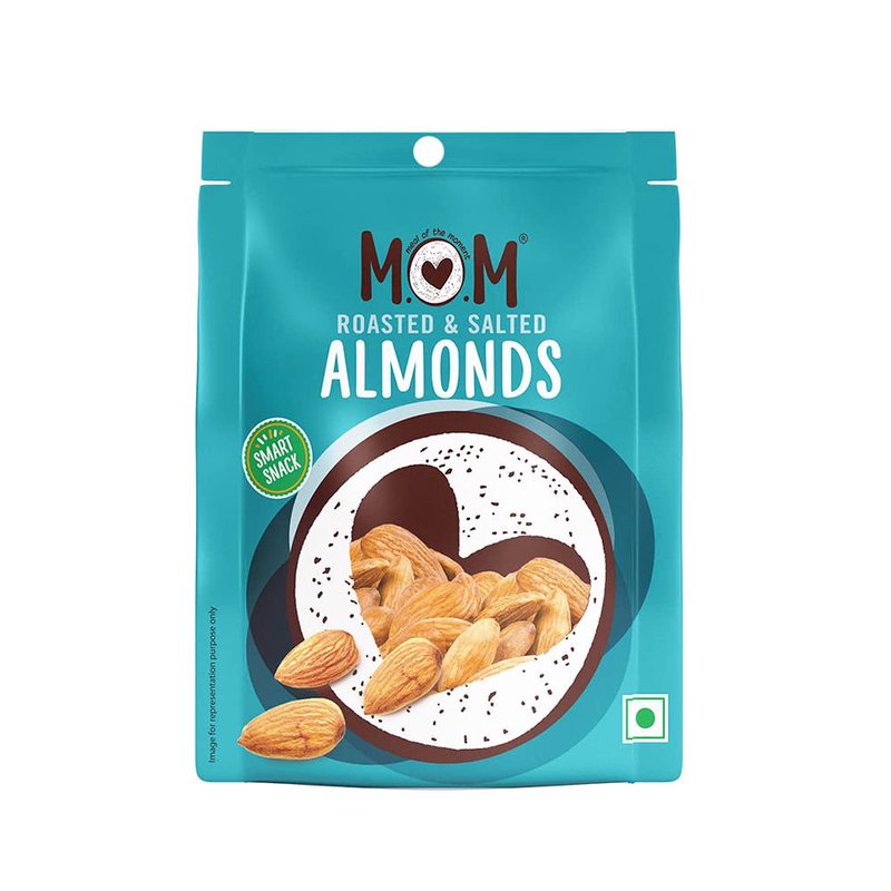 MOM Roasted Salted Almonds 12g | Premium Roasted Badam | Ready-to-Eat Snack | Single Serve Pack