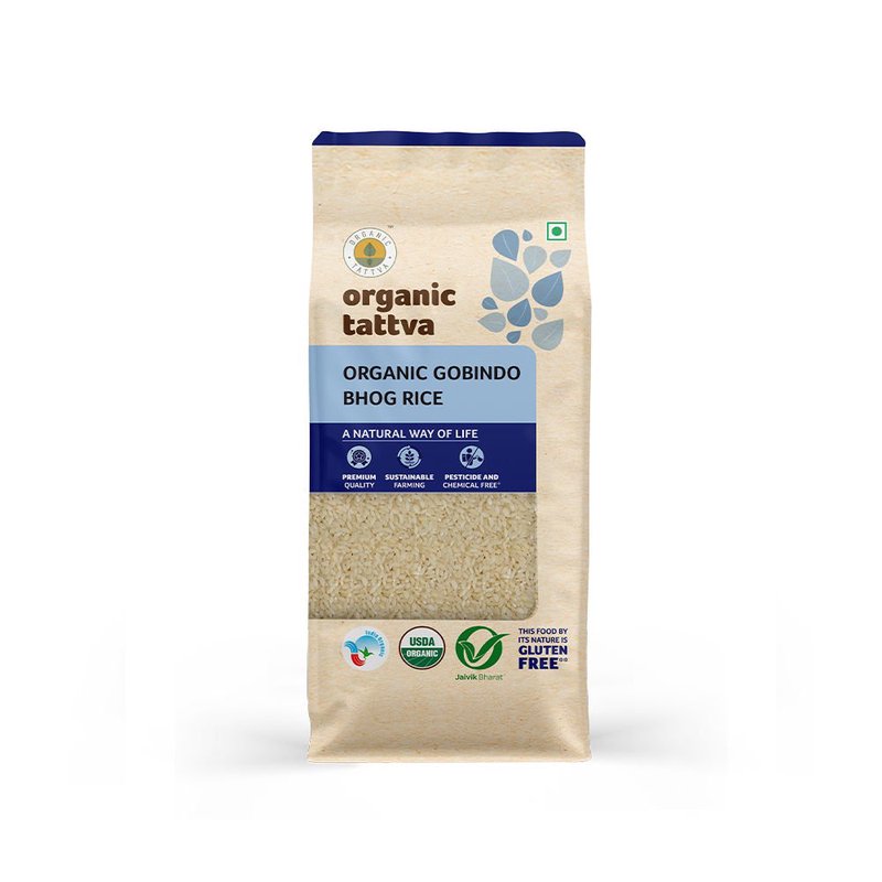 Organic Tattva Gobindo Bhog Rice | Aromatic Rice | Traditional Bengal Rice | Soft & Flavoured Rice