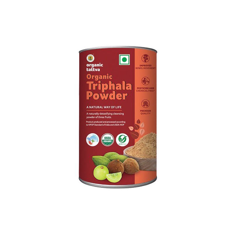 Organic Tattva Triphala Powder | Ayurvedic Herbal Powder | Natural Digestive & Daily Wellness Supplement