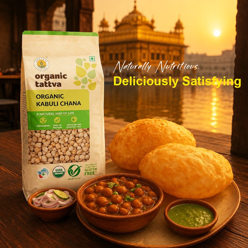 Organic Tattva Kabuli Chana | Organic Chickpeas | High-Quality White Chickpeas | High-Protein Legumes for Every Day Use