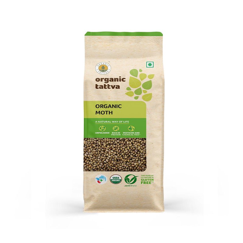 Organic Tattva Moth Beans | Organic Matki | Premium Quality Whole Moth | Protein & Fibre Rich Legumes for Everyday Cooking