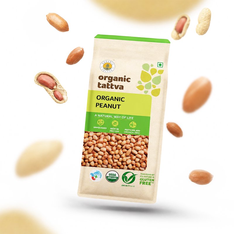Organic Tattva Peanuts | Organic Groundnuts | Premium Raw Peanuts | Protein-Rich Nuts for Cooking & Snacking