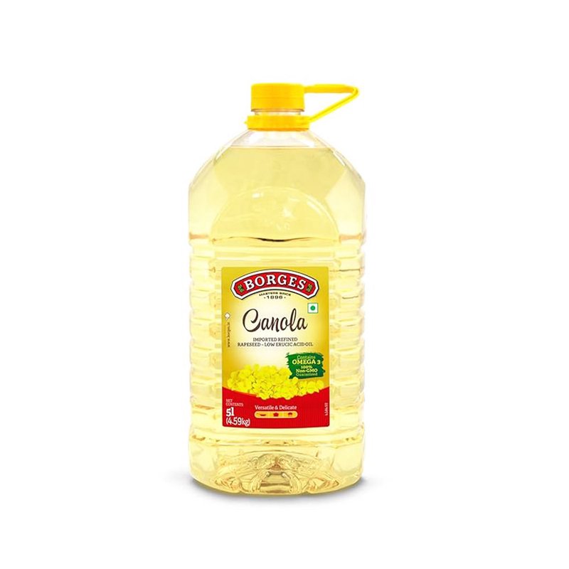 Borges Canola Oil | Premium Refined Canola Cooking Oil | Light & Mild Edible Oil | Ideal for Frying, Sautéing, Baking & Everyday Cooking