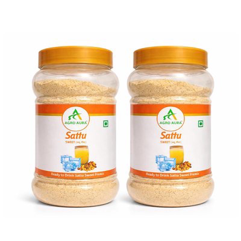 Agro Aura Sweet Sattu Premix | Instant Energy Drink Mix | High Protein & Fibre | Traditional Bihar Style | Ready to Drink | 500g Pack of 2
