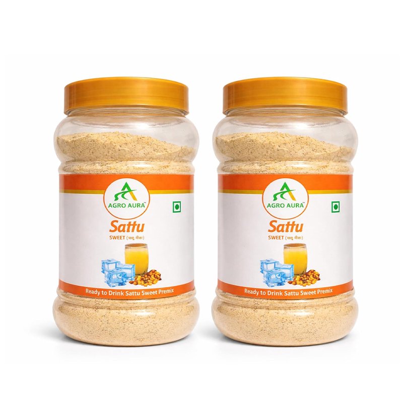 Agro Aura Sweet Sattu Premix | Instant Energy Drink Mix | High Protein & Fibre | Traditional Bihar Style | Ready to Drink | 500g Pack of 2