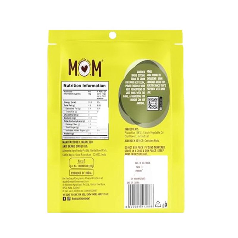 MOM Roasted Salted Pistachios 10g | Premium Roasted Pista | Ready-to-Eat Crunchy Snack | Single-Serve Pack thumbnail 2