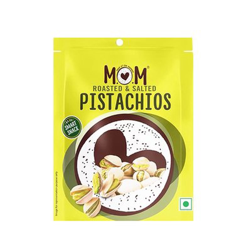 MOM Roasted Salted Pistachios 10g | Premium Roasted Pista | Ready-to-Eat Crunchy Snack | Single-Serve Pack