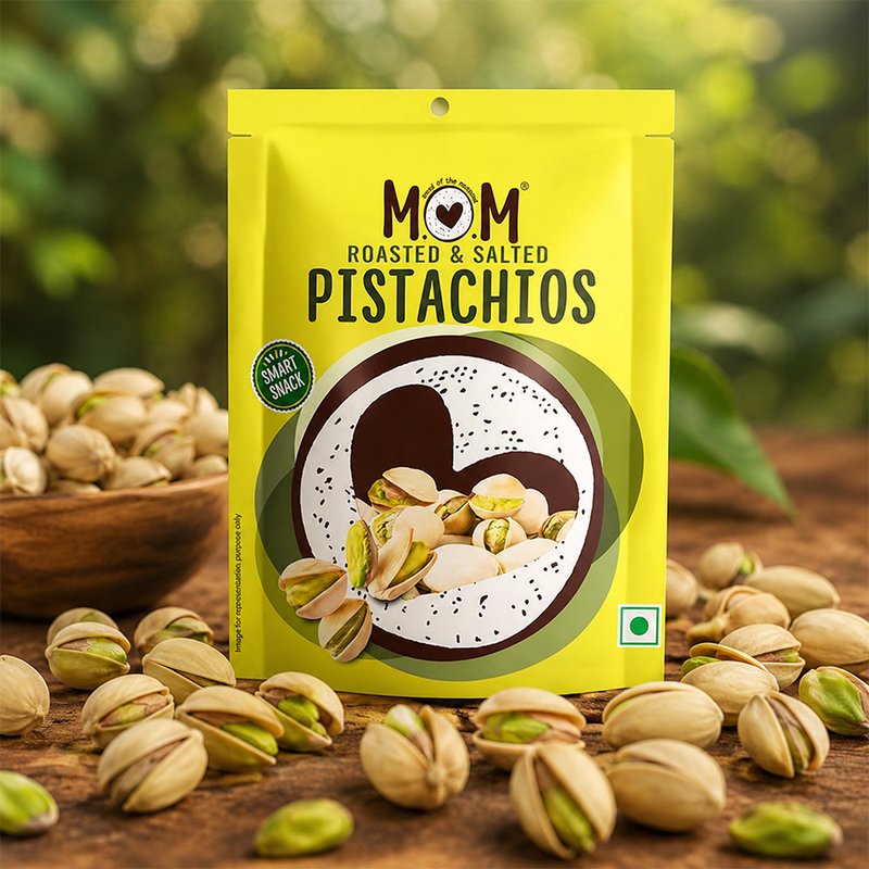 MOM Roasted Salted Pistachios 10g | Premium Roasted Pista | Ready-to-Eat Crunchy Snack | Single-Serve Pack