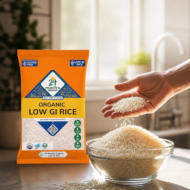 24 Mantra Organic Low GI Rice | Low Glycemic Index Rice | Premium Healthy Rice | Light & Fluffy Grains