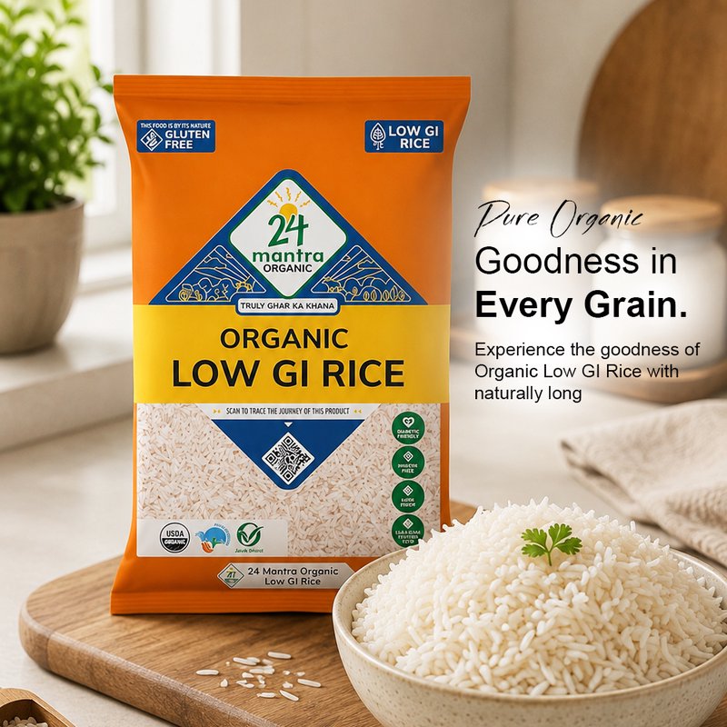 24 Mantra Organic Low GI Rice | Low Glycemic Index Rice | Premium Healthy Rice | Light & Fluffy Grains