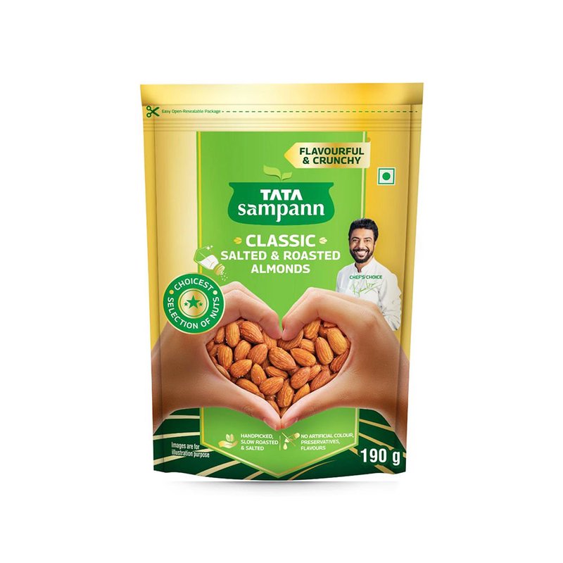 Tata Sampann Classic Salted & Roasted Almonds 190g