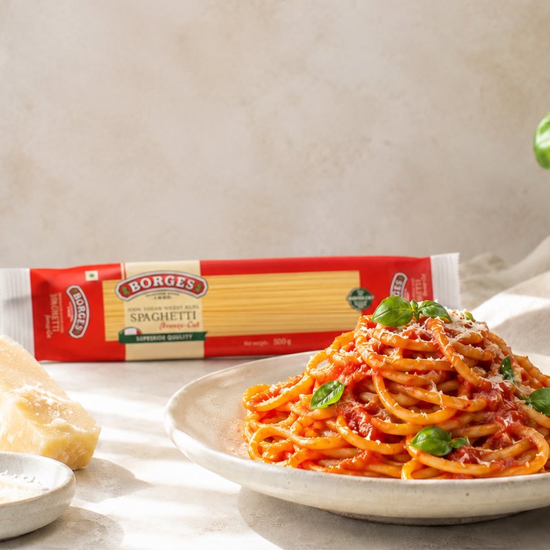 Borges Bronze Cut Spaghetti Pasta | Premium Durum Wheat Semolina Italian Pasta | Bronze Die Cut for Better Sauce Absorption | Perfect for Classic Italian Recipes | 500g