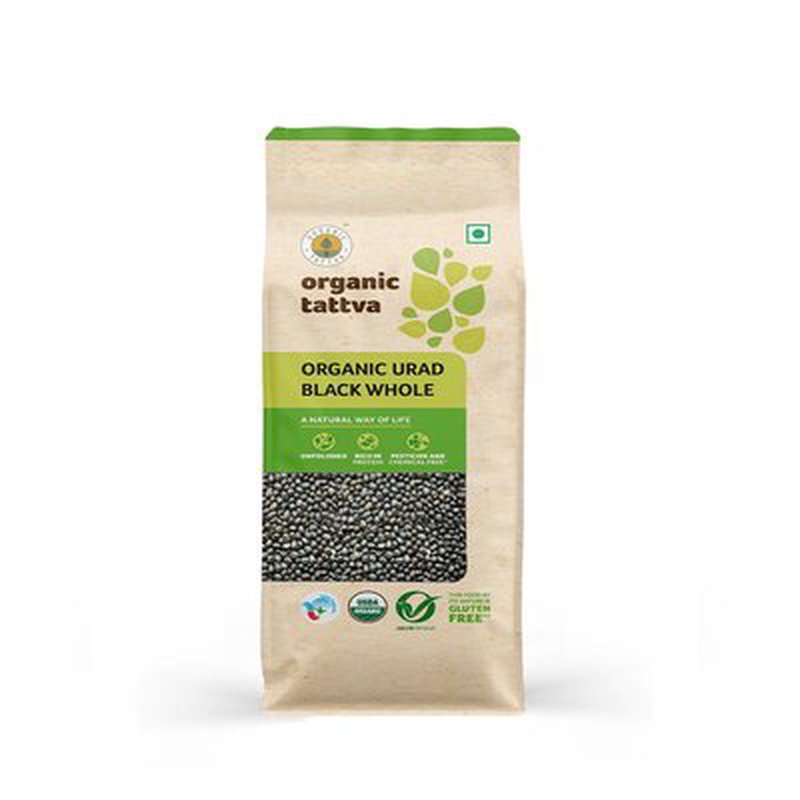 Organic Tattva Urad Black Whole | Organic Whole Black Gram | Premium Sabut Urad Dal | High Protein Lentils for Daily Dishes