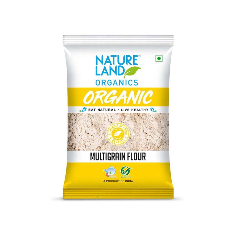 Natureland Organics Multigrain Flour 500g | 100% Organic Atta Mix | High Fibre & Protein Rich Flour for Soft Rotis, Parathas & Everyday Cooking