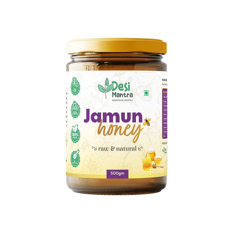Desi Mantra Natural Jamun Honey | Pure & Raw Monofloral Honey | Unprocessed and Naturally Sourced | No Added Sugar | Rich Flavor Healthy Sweetener for Everyday Use