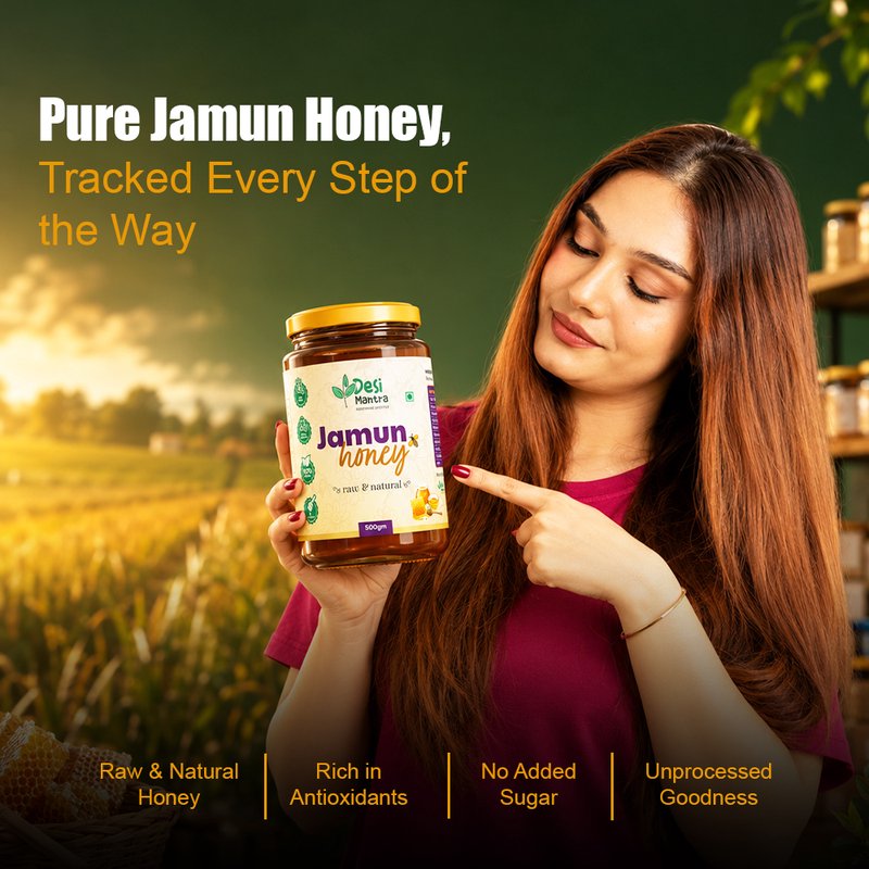 Desi Mantra Natural Jamun Honey | Pure & Raw Monofloral Honey | Unprocessed and Naturally Sourced | No Added Sugar | Rich Flavor Healthy Sweetener for Everyday Use thumbnail 4