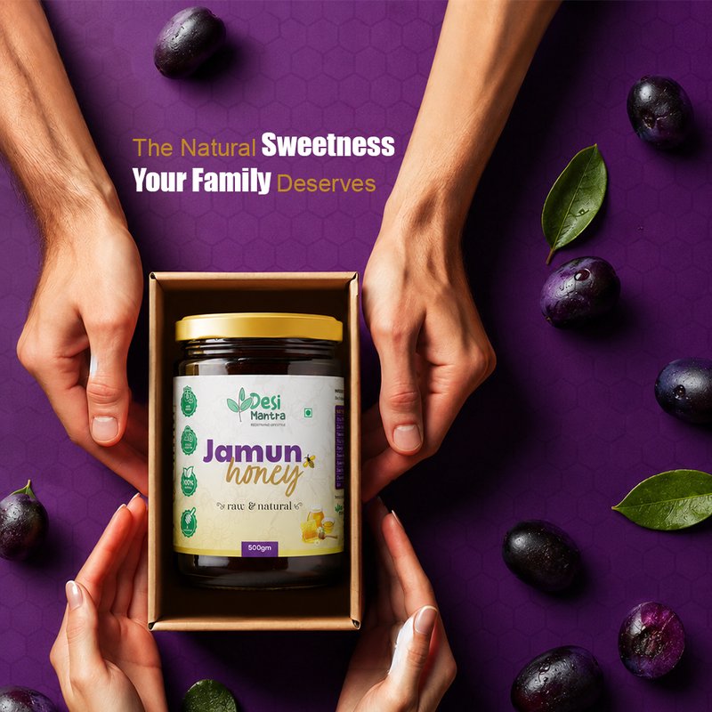 Desi Mantra Natural Jamun Honey | Pure & Raw Monofloral Honey | Unprocessed and Naturally Sourced | No Added Sugar | Rich Flavor Healthy Sweetener for Everyday Use thumbnail 5