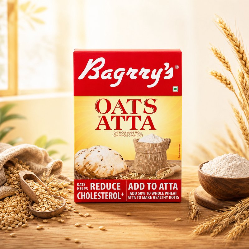 Bagrry’s Oats Atta 500 GM | High Fiber Oats Flour for Healthy Cooking | Nutritious Wholegrain Atta | Perfect for Rotis, Baking & Everyday Wellness