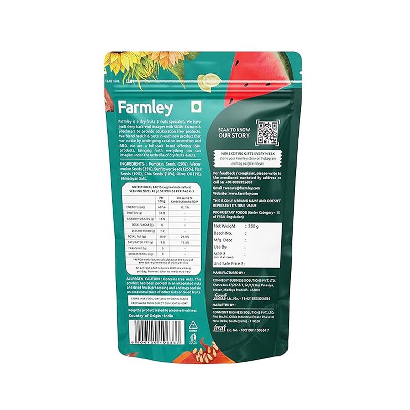 Farmley Seed Mix | Premium Blend of Super Seeds | High Protein & High Fibre Healthy Snack | Rich in Omega-3 & Essential Nutrients | Perfect for Salads, Smoothies & Daily Nutrition thumbnail 2
