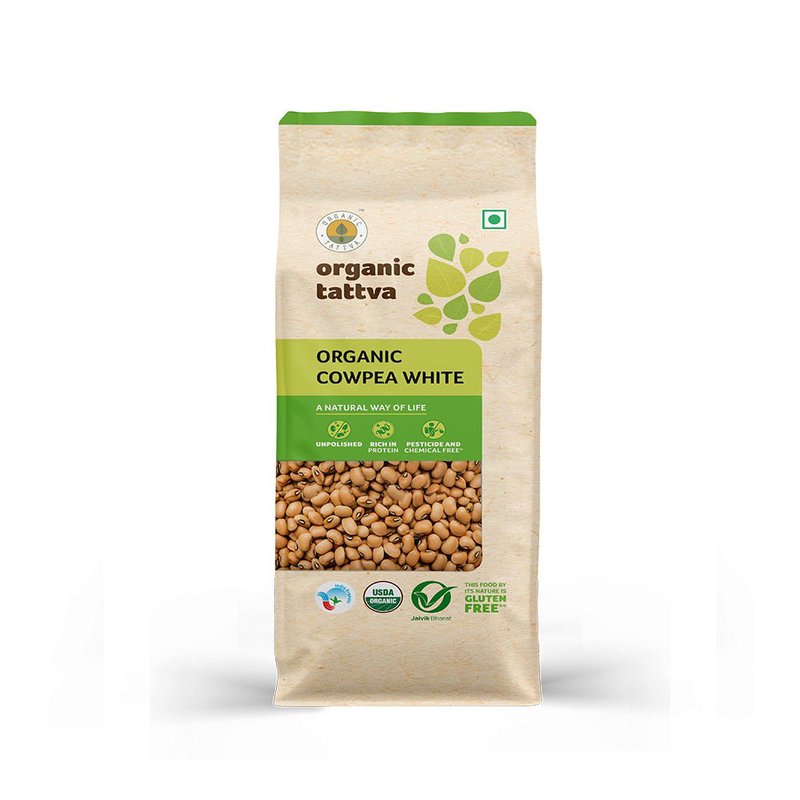 Organic Tattva White Cowpea | Organic Lobia White | Premium White Cowpeas | High in Protein and Fibre Legumes