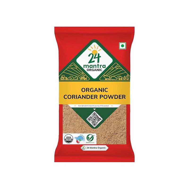 24 Mantra Organic Coriander Powder | Dhania Powder | Ground Coriander Spice | 100% Organic | Rich Aroma | Indian Masala