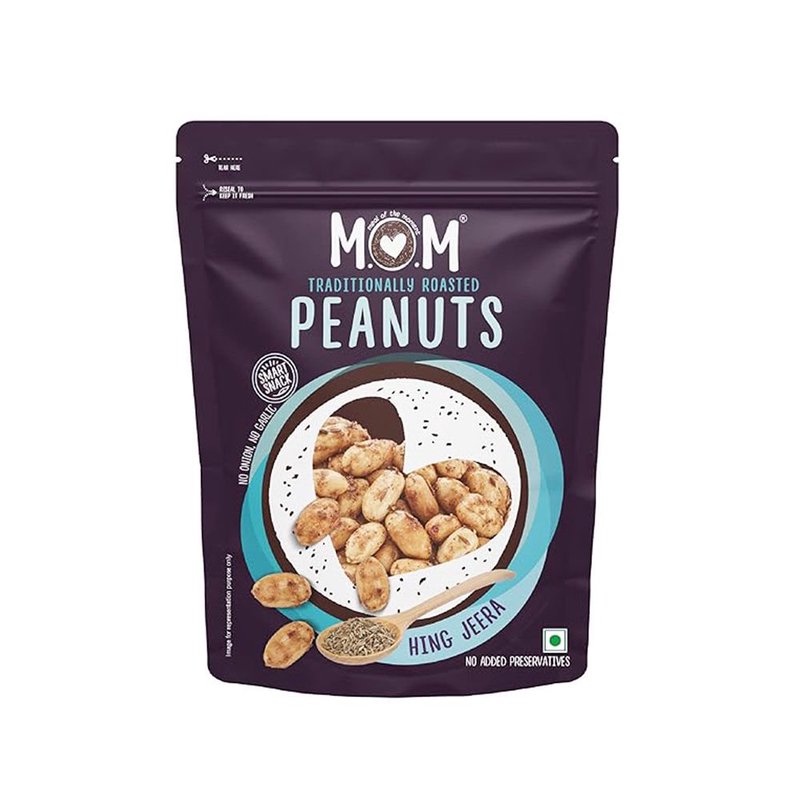 MOM Roasted Hing Jeera Peanuts 140g | Roasted Peanuts with Asafoetida & Cumin | Ready to Eat Snack | Family Pack