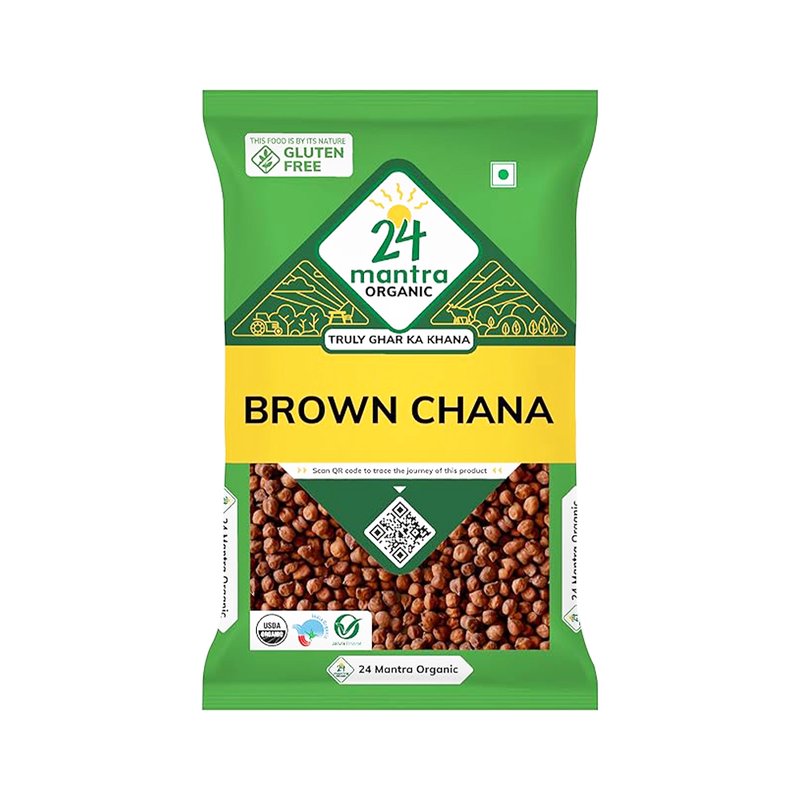 24 Mantra Organic Brown Chana | Whole Brown Chickpeas | Kala Chana | 100% Organic | Premium Indian Pulses
