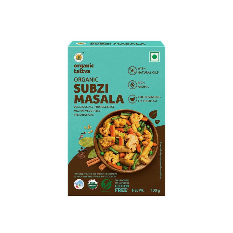 Organic Tattva Sabzi Masala | Premium Indian Spice Mix | Multi-Purpose Vegetable Masala | Everyday Cooking Spice