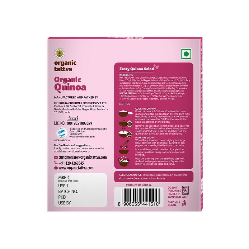 Organic Tattva Quinoa | Organic White Quinoa Seeds | Plant Protein Rich Superfood | Nutritional Quinoa for Daily Consumption thumbnail 2