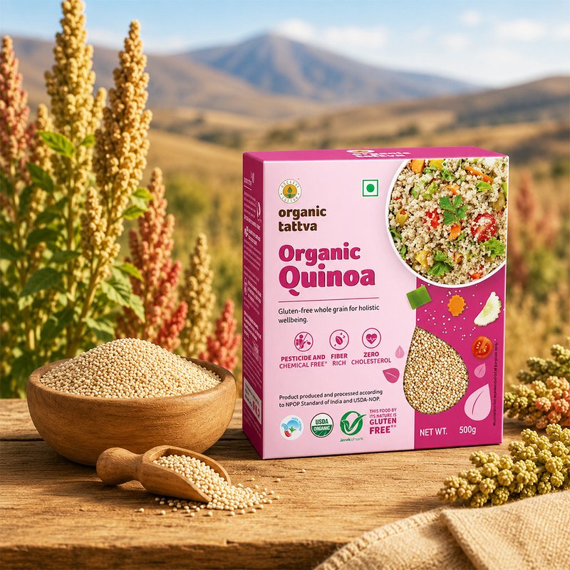 Organic Tattva Quinoa | Organic White Quinoa Seeds | Plant Protein Rich Superfood | Nutritional Quinoa for Daily Consumption