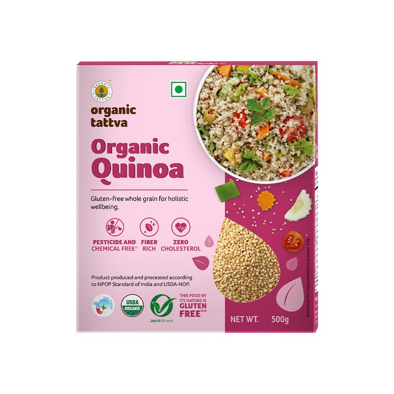 Organic Tattva Quinoa | Organic White Quinoa Seeds | Plant Protein Rich Superfood | Nutritional Quinoa for Daily Consumption