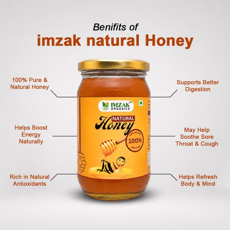 Imzak Multiflora Honey | 100% Pure Raw & Natural Honey | Unprocessed Forest Honey | Rich in Antioxidants & Natural Enzymes | Healthy Natural Sweetener for Immunity & Daily Wellness thumbnail 4