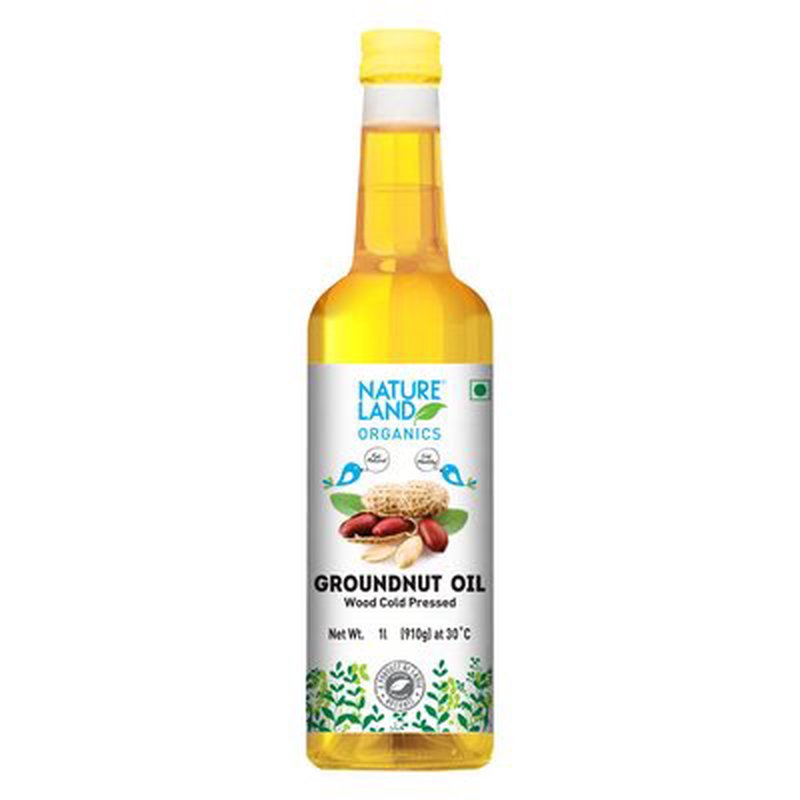 Natureland Organics Wood Cold Pressed Groundnut Oil | 100% Organic Peanut Oil | Naturally Rich in Vitamin E & Healthy Fats for Everyday Cooking  Short Description
