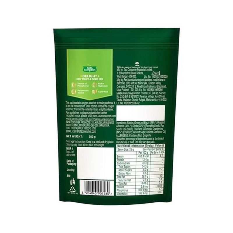 Tata Sampann Delight Dry Fruit & Seed Mix 200g thumbnail 2