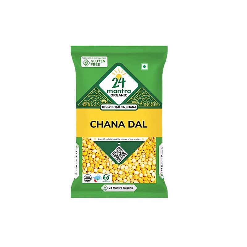 24 Mantra Organic Chana Dal | Split Bengal Gram | Premium Gram Dal | 100% Organic | Everyday Indian Pulses