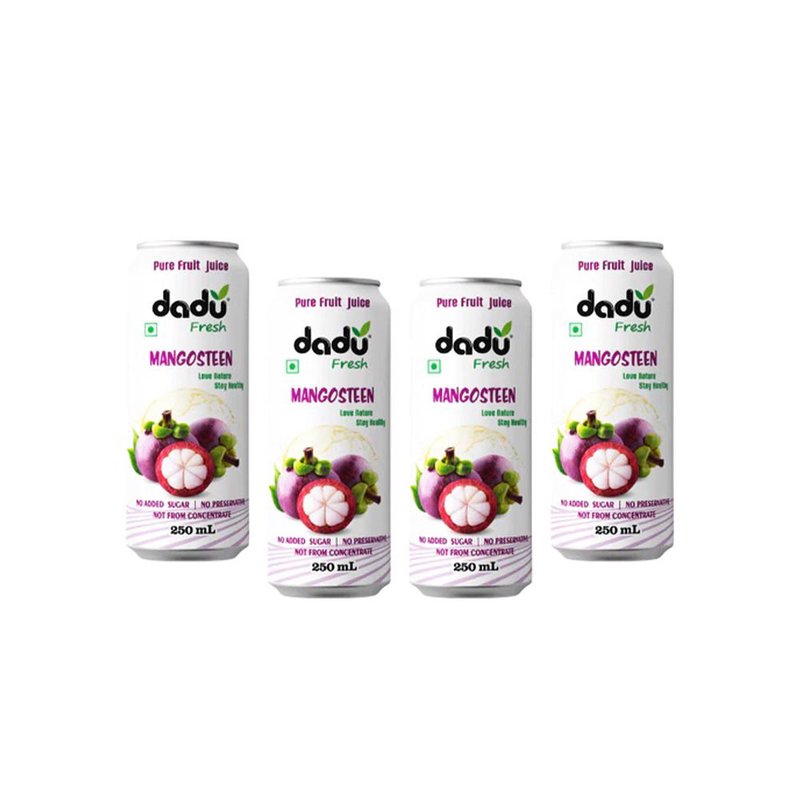 Dadu Fresh Mangosteen Juice | 4 Cans Combo | 100% Natural Exotic Superfruit Juice | Antioxidant Rich Healthy Beverage | No Added Sugar, No Preservatives & Not From Concentrate | Vitamin Rich Drink for Immunity, Skin Health, Hydration & Daily Wellness | Refreshing Fruit Juice for Kids & Adults