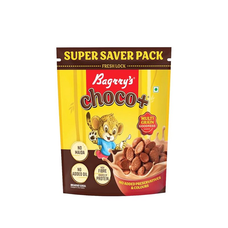 Bagrry's Choco Plus 1.1kg | Chocolate Breakfast Cereal with Whole Grains | High-Fibre Crunchy Cereal for Energy, Taste & Daily Nutrition | Family Pack
