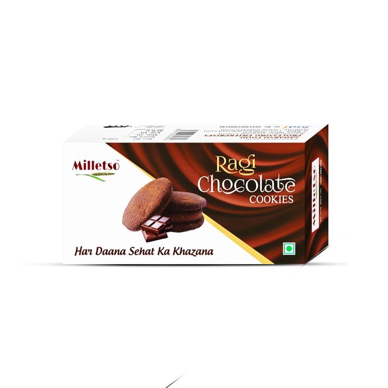 Milletso Ragi Chocolate Cookies | Crunchy Millet Chocolate Cookies | Healthy Fiber Rich Snack | No Maida Cookies | Calcium & Iron Rich Ragi Biscuits | Delicious Tea Time Cookies for Kids & Adults