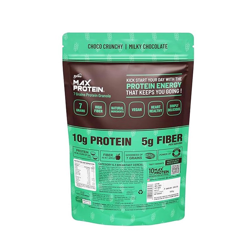 RiteBite Granola Choco Crunch | High Fiber Breakfast Cereal | Made with Whole Grains, Chocolate & Nuts | Crunchy Ready-to-Eat | 100% Vegetarian thumbnail 2