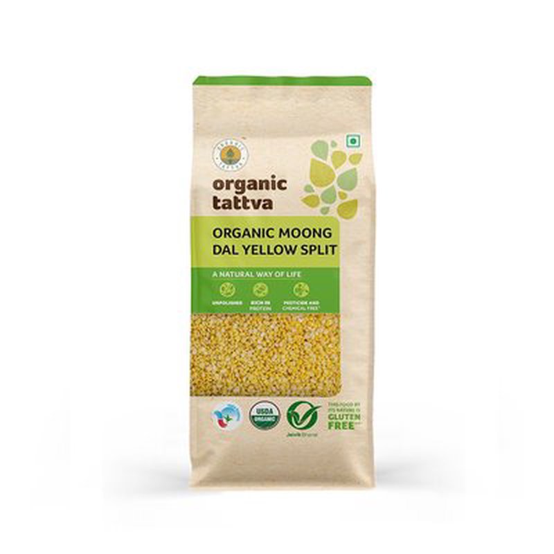 Organic Tattva Yellow Moong Dal Split | Organic Split Yellow Moong Dal | High-Quality Moong Dal | High-Protein Dal for Daily Use